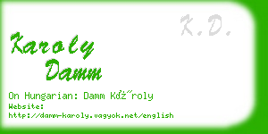 karoly damm business card